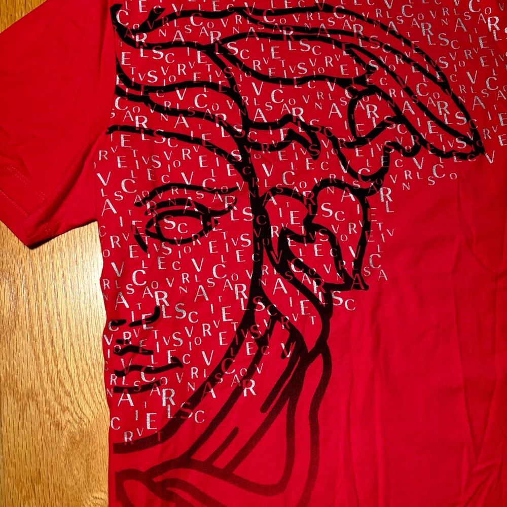 SOLD - Versace Medusa Logo Red Silver Black Tshirt - Picture 3 of 7